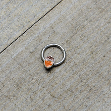 Load image into Gallery viewer, 16G 3/8 Autumn Acorn Orange Brown Hinged Segment Ring