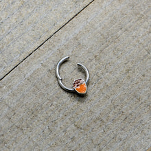 Load image into Gallery viewer, 16G 3/8 Autumn Acorn Orange Brown Hinged Segment Ring