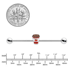 Load image into Gallery viewer, 14G Sweet Pumpkin Latte Thanksgiving Industrial Barbell 38mm
