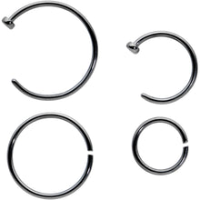 Load image into Gallery viewer, 20G 12 Pack ASTM F-136 Implant Grade Titanium Hoop Nose Ring Septum Cartilage Ear Hoop Earring Set