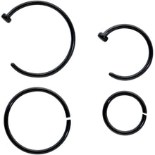 Load image into Gallery viewer, 20G 12 Pack ASTM F-136 Implant Grade Titanium Hoop Nose Ring Septum Cartilage Ear Hoop Earring Set