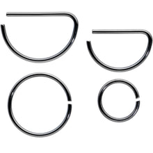 Load image into Gallery viewer, 20G 12 Pack ASTM F-136 Implant Grade Titanium Nose Hoop D Shaped Septum Ring and Cartilage Ear Hoop Earring Set