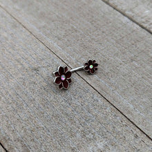 Load image into Gallery viewer, Aurora Gem Poinsettia Flower Festive Double Mount Belly Ring
