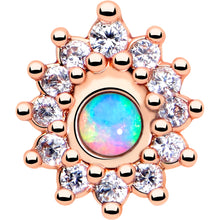 将图片加载到图库查看器,20G 7mm White Synthetic Opal Rose Gold Tone Lush L Shape Nose Ring