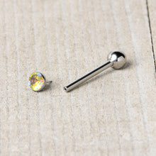 Load image into Gallery viewer, Aurora CZ Gem ASTM F-136 Implant Grade Titanium Threadless Barbell Tongue Ring