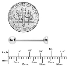 Load image into Gallery viewer, Clear CZ Gem ASTM F-136 Implant Grade Titanium Threadless Barbell Tongue Ring