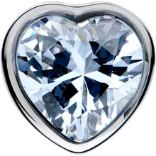 Load image into Gallery viewer, Stainless Steel CZ Gem Heart In Heart Double Flare Plug Set 8mm to 16mm