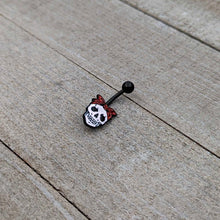 将图片加载到图库查看器,Black Halloween Skull Kerchief Spooky Belly Ring