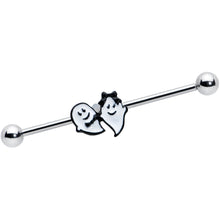 将图片加载到图库查看器,14G Black Tie Ghosts Glow in Dark Industrial Barbell 38mm Set of 3