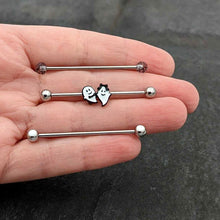 将图片加载到图库查看器,14G Black Tie Ghosts Glow in Dark Industrial Barbell 38mm Set of 3