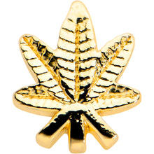 将图片加载到图库查看器,20G 1/4 Gold Tone Texture Pot Leaf L Shape Nose Ring