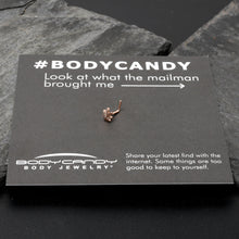 Load image into Gallery viewer, 20G 1/4 Rose Gold Tone Texture Pot Leaf L Shape Nose Ring