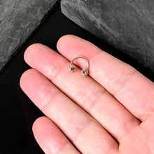 Load image into Gallery viewer, 16G 3/8 Purple Tourmaline Rose Gold Tone Flower Circular Barbell