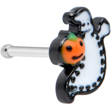 Load image into Gallery viewer, 20G 1/4 Halloween Pumpkin Ghost Nose Bone
