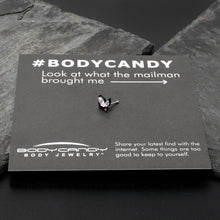 Load image into Gallery viewer, 20G 1/4 Aurora CZ Gem Fleur de Lis Butterfly Black Nose Bone