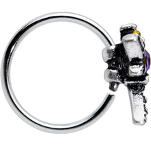 Load image into Gallery viewer, 20G 5/16 Purple Yellow Gem Dragonfly Nose Hoop