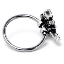 Load image into Gallery viewer, 20G 5/16 Purple Yellow Gem Dragonfly Nose Hoop