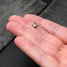Load image into Gallery viewer, 20G 7mm Aurora CZ Gem Fleur de Lis Butterfly L Shape Nose Ring