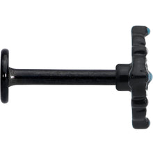 Load image into Gallery viewer, 16G 5/16 Black Lacy Rhombus Blue Labret Monroe Tragus