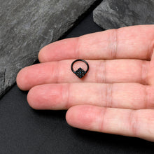 Load image into Gallery viewer, 16G 3/8 Black Lacy Rhombus Blue Hinged Segment Ring
