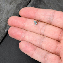 Load image into Gallery viewer, 20G 7mm Blue Clear Gem Star Flower L Shape Nose Ring