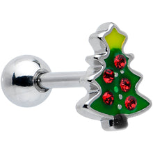 Load image into Gallery viewer, 16G 1/4 Clear Gem Stocking Candy Cane Cartilage Earring Set of 3