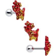 Load image into Gallery viewer, 16G 1/4 Reindeer Snowman Christmas Cartilage Earring Set of 3