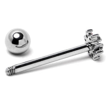 Load image into Gallery viewer, Pink Clear Gem Stylish Snowflake Barbell Tongue Ring
