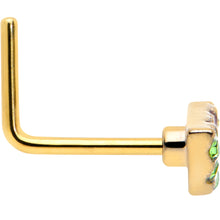 Load image into Gallery viewer, 20G 7mm Pink Gem Gold Tone Watermelon Yum L Shape Nose Ring