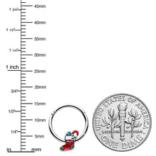 将图片加载到图库查看器,16G 3/8 Happy Christmas Stocking Red Green Hinged Segment Ring