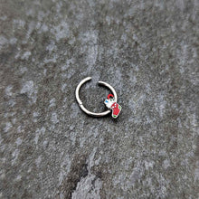 将图片加载到图库查看器,16G 3/8 Happy Christmas Stocking Red Green Hinged Segment Ring