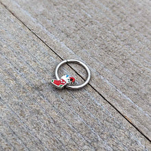 将图片加载到图库查看器,16G 3/8 Happy Christmas Stocking Red Green Hinged Segment Ring