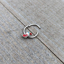 将图片加载到图库查看器,16G 3/8 Happy Christmas Stocking Red Green Hinged Segment Ring