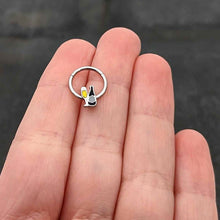 Load image into Gallery viewer, 16G 3/8 Champagne Bottle Flute Yellow Hinged Segment Ring
