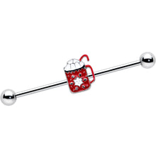 Load image into Gallery viewer, 14G Sweet Hot Cocoa Marshmallow Holiday Industrial Barbell 38mm