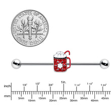 Load image into Gallery viewer, 14G Sweet Hot Cocoa Marshmallow Holiday Industrial Barbell 38mm