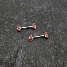 Load image into Gallery viewer, 14G 9/16 Sweet Pumpkin Latte Autumn Barbell Nipple Ring Set