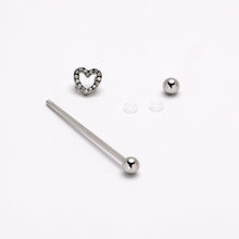 Load image into Gallery viewer, 14G Clear Gem Open Heart Valentine Industrial Barbell 38mm