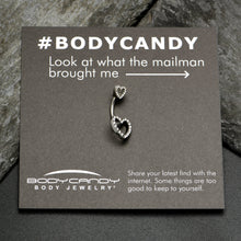 将图片加载到图库查看器,Clear Gem Open Heart Valentine Double Mount Belly Ring