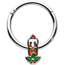 将图片加载到图库查看器,16G 3/8 Sweet Holiday Candle Christmas Hinged Segment Ring