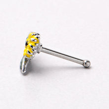 将图片加载到图库查看器,20G 1/4 Cheery Inlay Sunflower Nose Bone