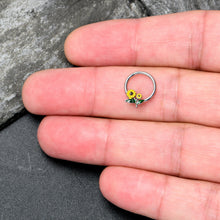 将图片加载到图库查看器,16G 3/8 Cheery Inlay Sunflowers Hinged Segment Ring