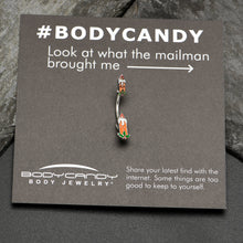 Load image into Gallery viewer, Sweet Christmas Holiday Candle Holly Double Mount Belly Ring