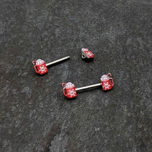 Load image into Gallery viewer, 14G 9/16 Sweet Hot Cocoa Holiday Barbell Holiday Nipple Ring Set