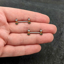 Load image into Gallery viewer, 14G 9/16 Sweet Holiday Christmas Candle Barbell Nipple Ring Set