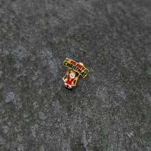 Load image into Gallery viewer, 16G 1/4 Gold Tone Merry Christmas Santa Inlay Cartilage Earring