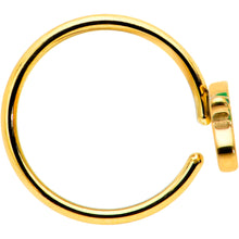 将图片加载到图库查看器,20G 5/16 Gold Tone Merry Christmas Inlaid Nose Hoop