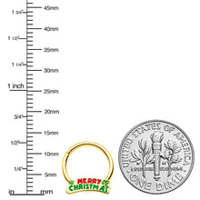 Load image into Gallery viewer, 16G 3/8 Gold Tone Merry Christmas Inlay Hinged Segment Ring
