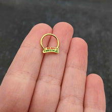 Load image into Gallery viewer, 16G 3/8 Gold Tone Merry Christmas Inlay Hinged Segment Ring
