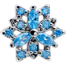 Load image into Gallery viewer, 16G 1/4 Blue CZ Gem Snowflake Blues Cartilage Tragus Earring